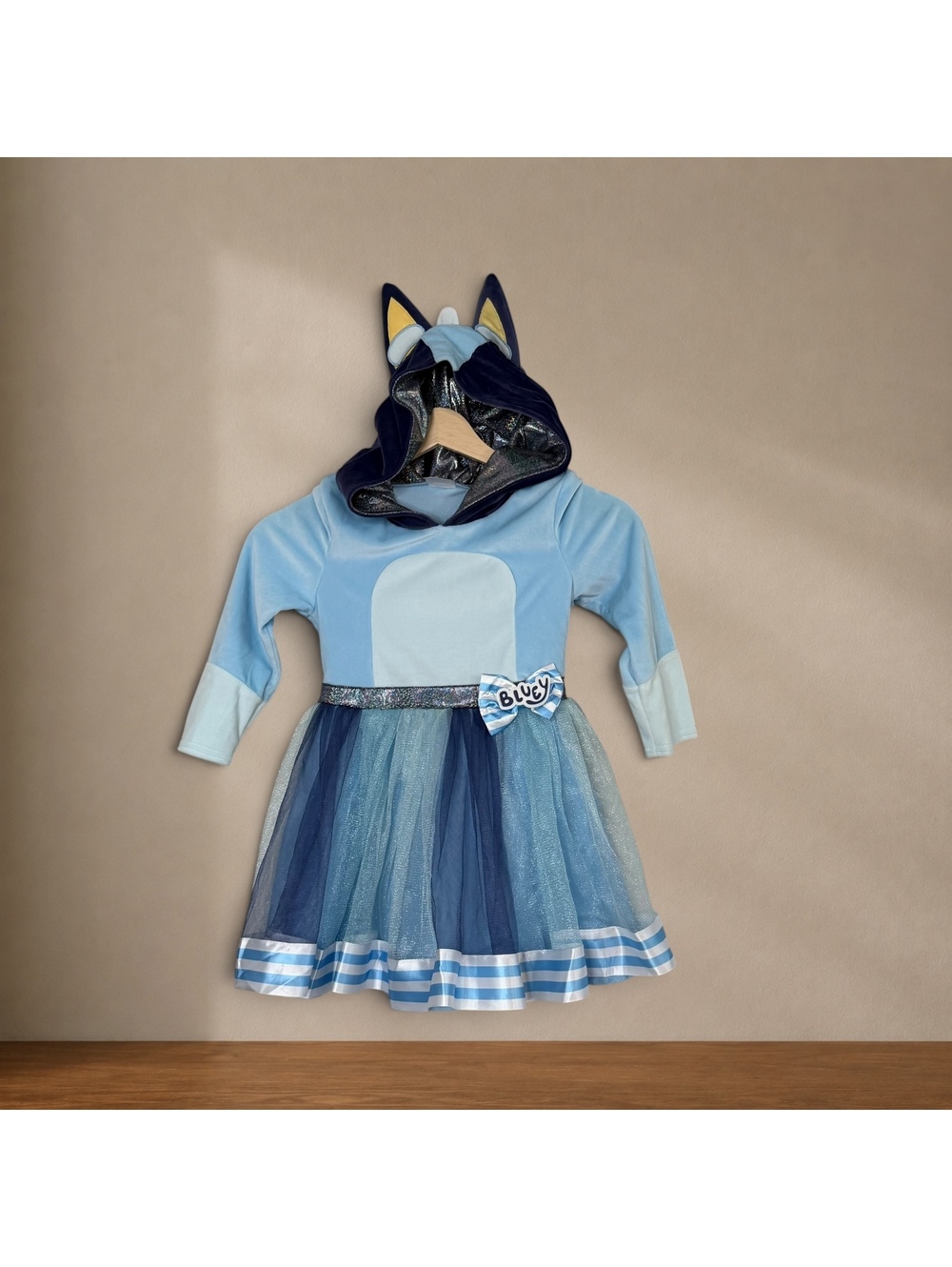 Bluey Tutu Dress 5T Blue Hooded Dress up spirit Halloween Costume